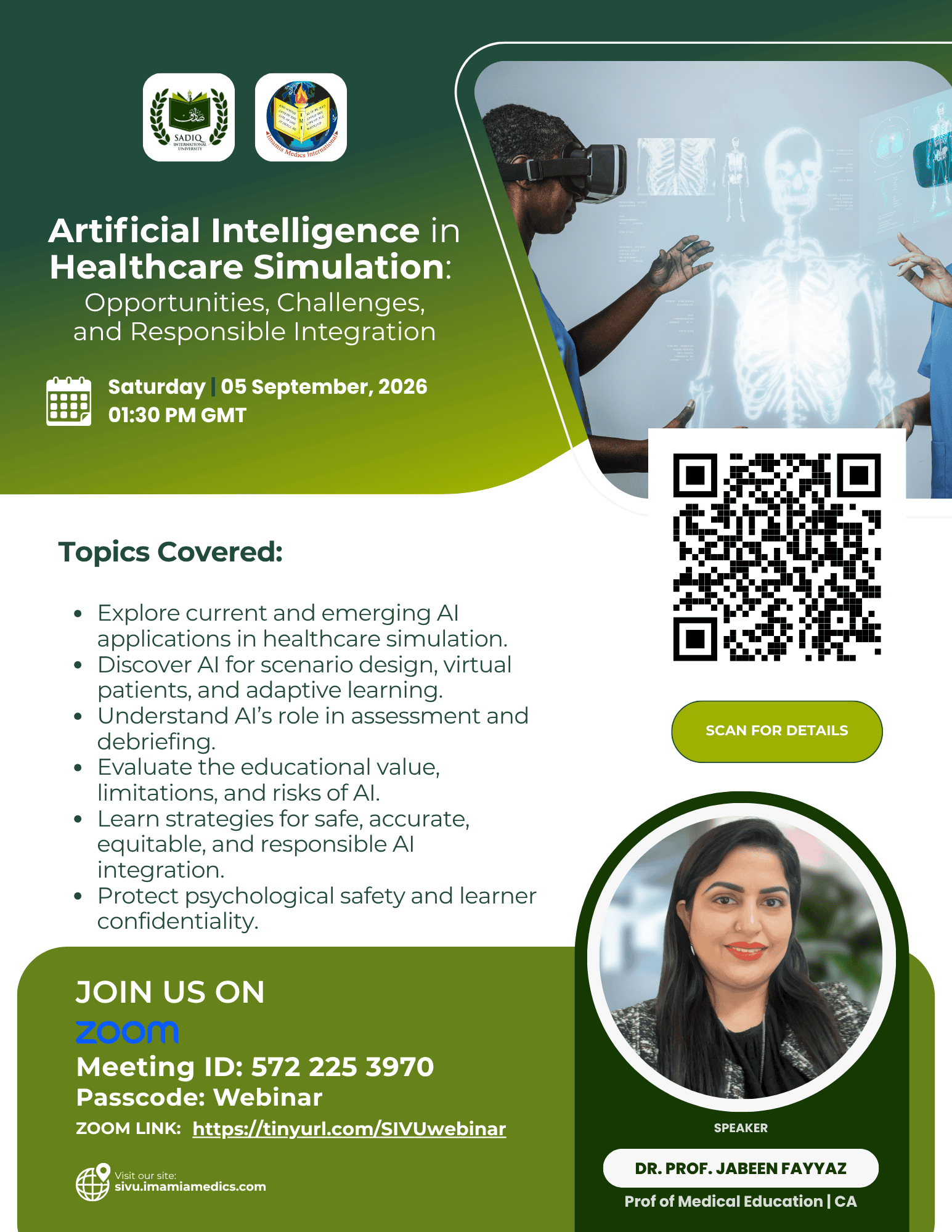 Artificial Intelligence in Healthcare Simulation Flyer - QR code