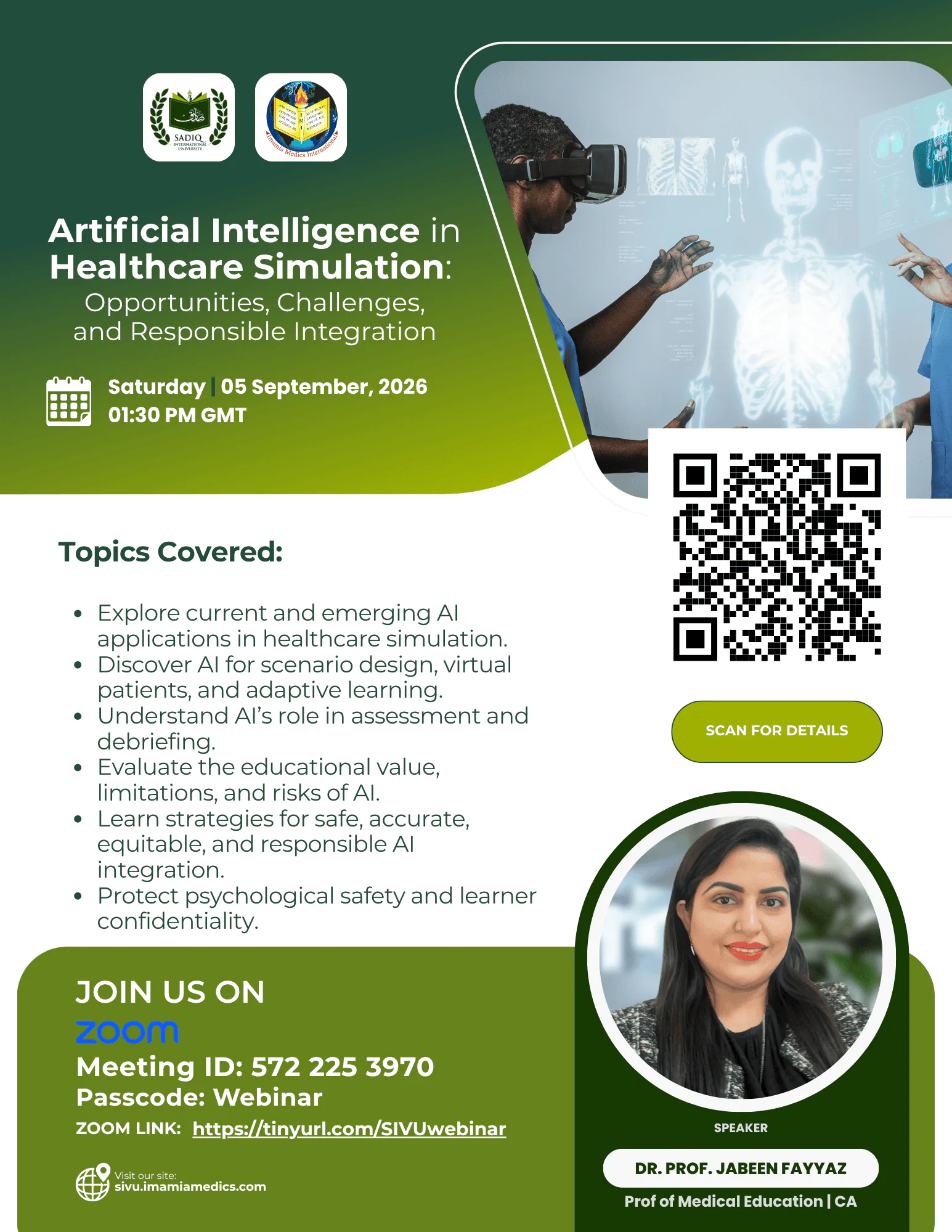 Artificial Intelligence in Healthcare Simulation Flyer - QR code